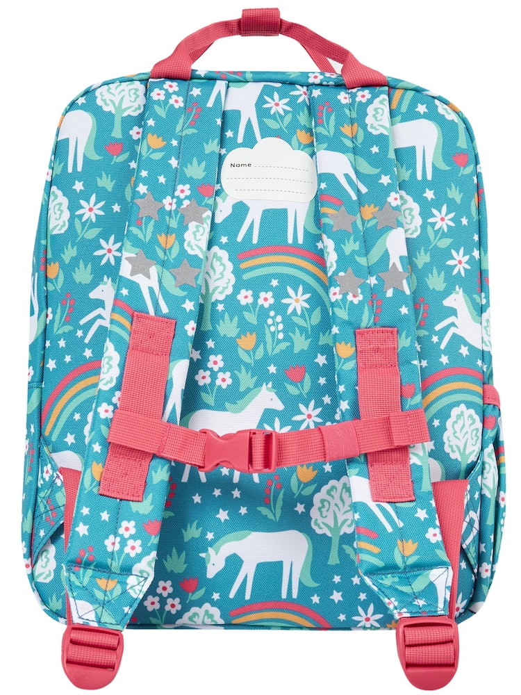 Frugi Blue Unicorns All Over Print Explorers Backpack - Image 2 of 6