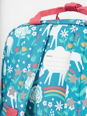 Frugi Blue Unicorns All Over Print Explorers Backpack - Image 4 of 6
