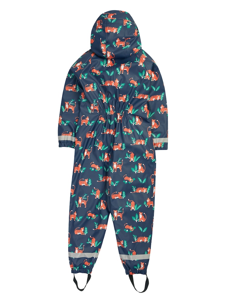 Frugi – Puddle Buster – wasserdichter All-in-One mit orangefarbenem Tigerprint - Bild 4 von 4 Frugi – Puddle Buster – wasserdichter All-in-One mit orangefarbenem Tigerprint - Bild 4 von 4