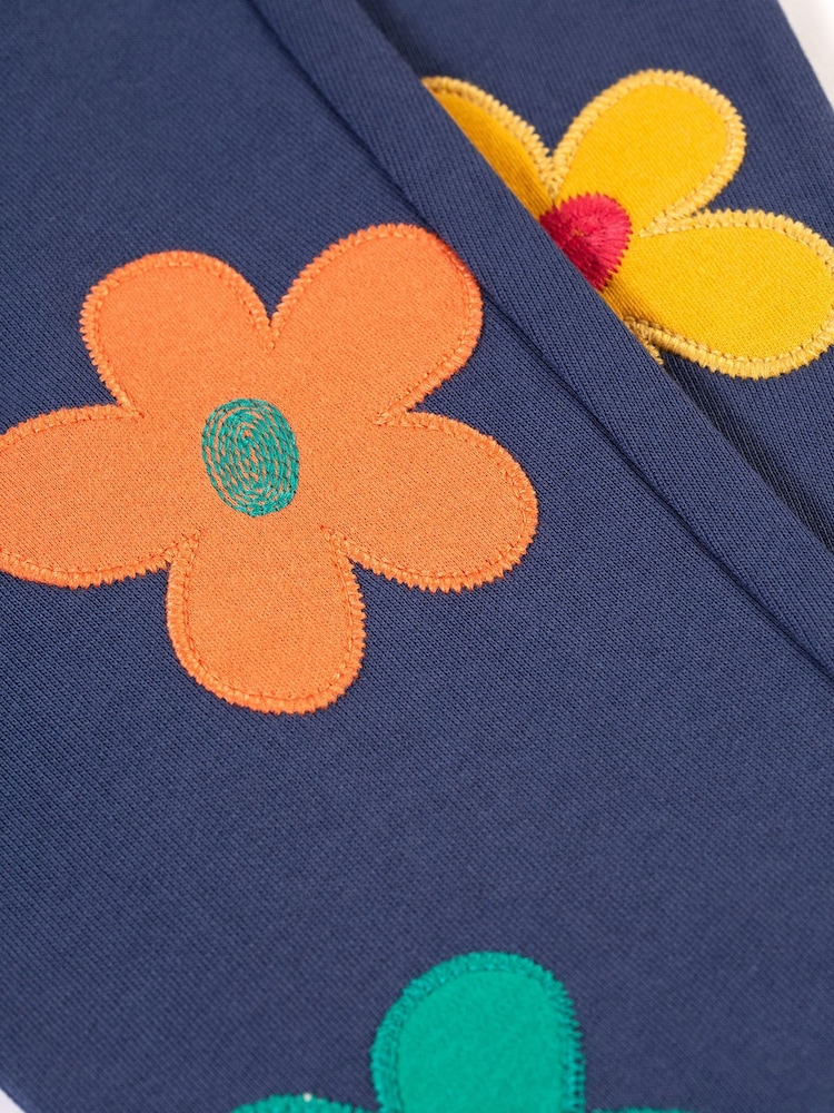 Frugi Navy Flower Patch Joggers - Image 2 of 4
