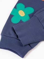 Frugi Navy Flower Patch Joggers - Image 3 of 4