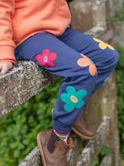Frugi Navy Flower Patch Joggers - Image 4 of 4