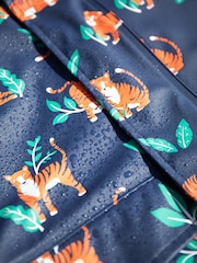 Frugi Orange Printed Tiger Puddle Buster Waterproof Coat - Image 5 of 8