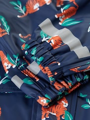 Frugi Orange Printed Tiger Puddle Buster Waterproof Coat - Image 7 of 8