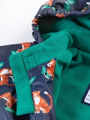 Frugi Orange Printed Tiger Puddle Buster Waterproof Coat - Image 8 of 8