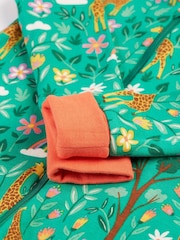 Frugi Grenouillère zippée en zelah vert girafes - Image 4 of 4