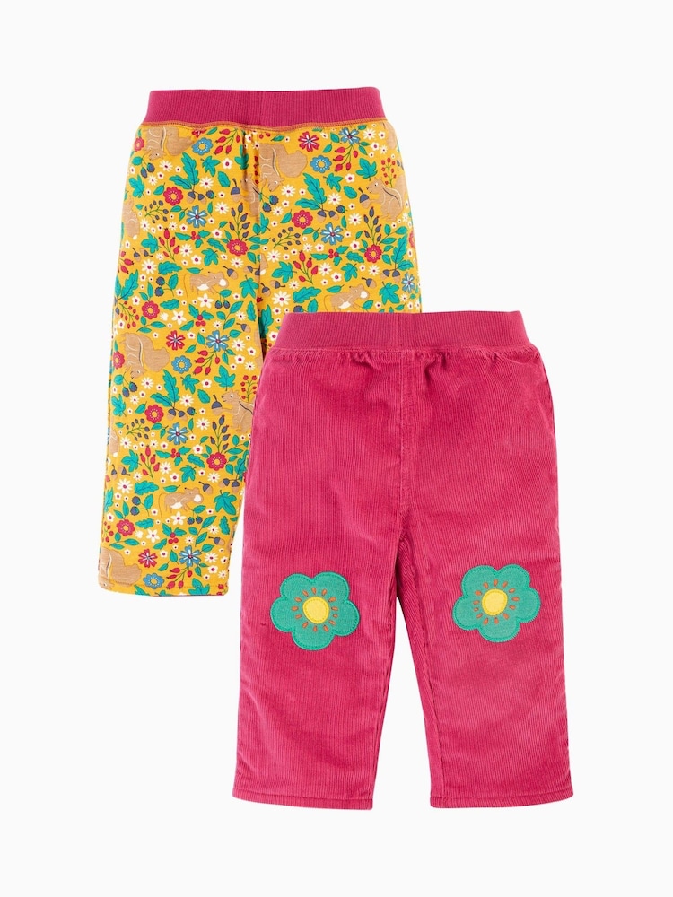 Frugi Girls Pink Corduroy Reversible Trousers - Image 1 of 5