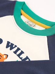 Frugi Blue Go Wild Tiger Raglan Top - Image 2 of 4