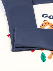 Frugi Blue Go Wild Tiger Raglan Top - Image 4 of 4