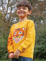 Frugi Yellow Tiger Stitched Sweatshirt - Image 1 of 6