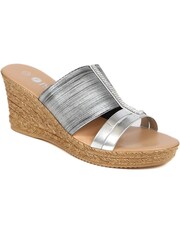 Pavers Silver Metallic Wedge Espadrilles - Image 3 of 5