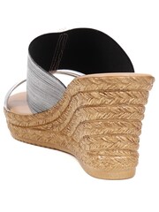 Pavers Silver Metallic Wedge Espadrilles - Image 4 of 5