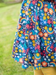 Frugi Blue All-Over Print Hedgerow Skater Dress - Image 2 of 6