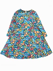 Frugi Blue All-Over Print Hedgerow Skater Dress - Image 3 of 6
