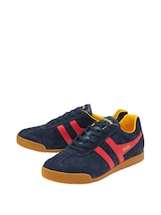 Gola Blue Mens Harrier Suede Lace-Up Trainers - Image 2 of 4
