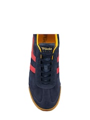 Gola Blue Mens Harrier Suede Lace-Up Trainers - Image 4 of 4