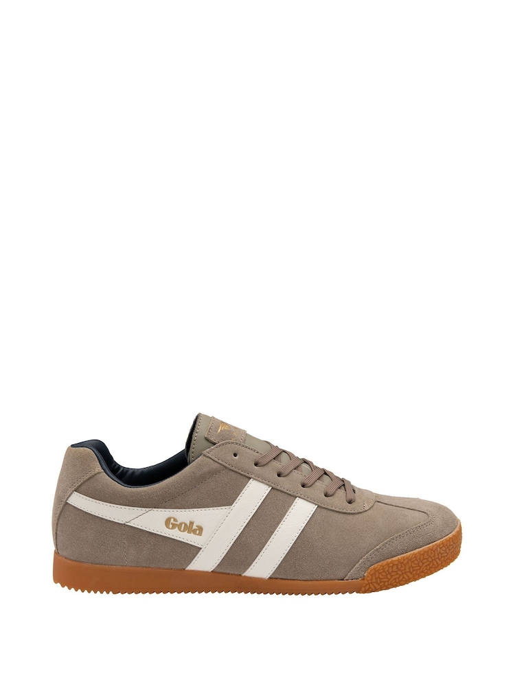 Gola Light Grey Mens Harrier Suede Lace-Up Trainers - Image 1 of 4