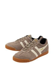 Gola Light Grey Mens Harrier Suede Lace-Up Trainers - Image 2 of 4