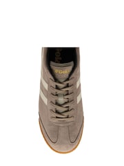 Gola Light Grey Mens Harrier Suede Lace-Up Trainers - Image 4 of 4