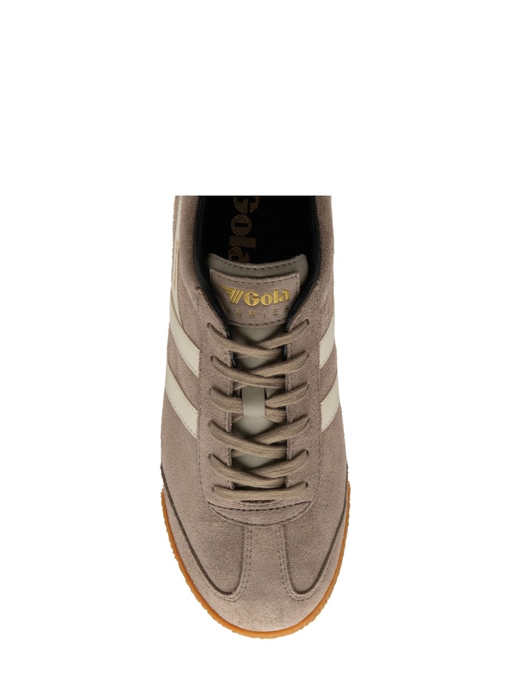 Gola Light Grey Mens Harrier Suede Lace-Up Trainers - Image 4 of 4