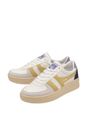 Gola Gold Purple Ladies Grandslam Trident Lace-Up Trainers - Image 2 of 4