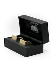 Savile Row Company Rhodium Plated Concave Cufflinks - Imagen 2 de 2