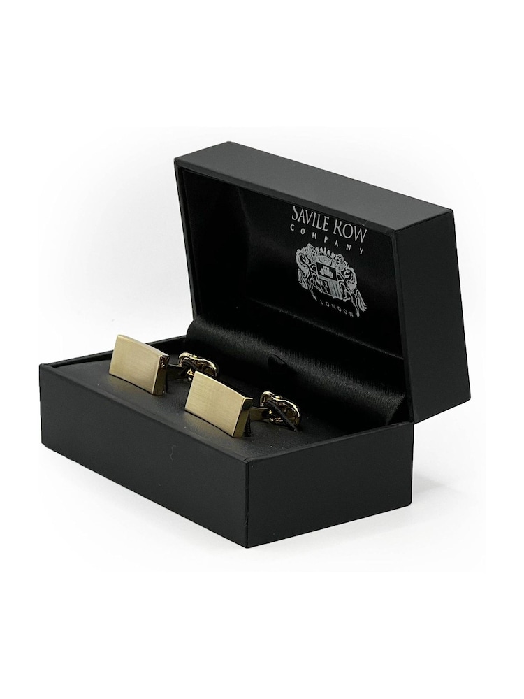 Savile Row Company Rhodium Plated Concave Cufflinks - Imagen 2 de 2