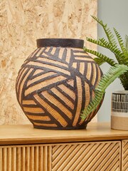 Fifty Five South Black Darnell Round Planter - Image 1 of 6