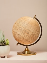 Interiors by Premier Gold and Natural Malacca Large Rattan Ornaments Globe - Image 1 of 6