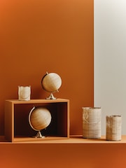 Interiors by Premier Gold and Natural Malacca Large Rattan Ornaments Globe - Image 2 of 6