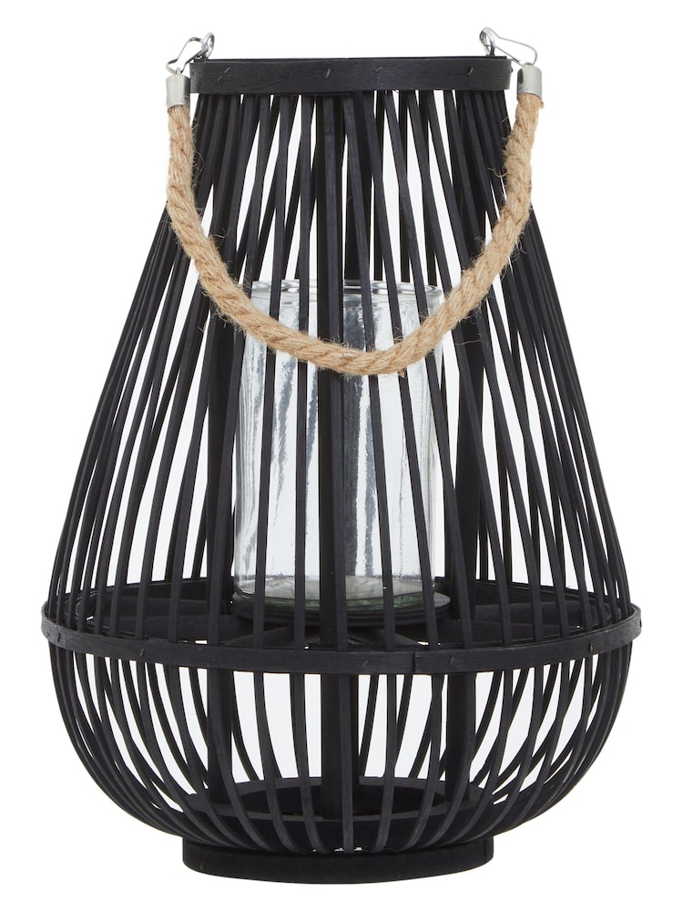 Interiors by Premier Black Lentigo Small Bamboo Candle Holder - Image 2 of 6 Interiors by Premier Black Lentigo Small Bamboo Candle Holder - Image 2 of 6