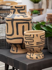Fifty Five South Brown Barren Earthenware Vase - Image 1 of 6