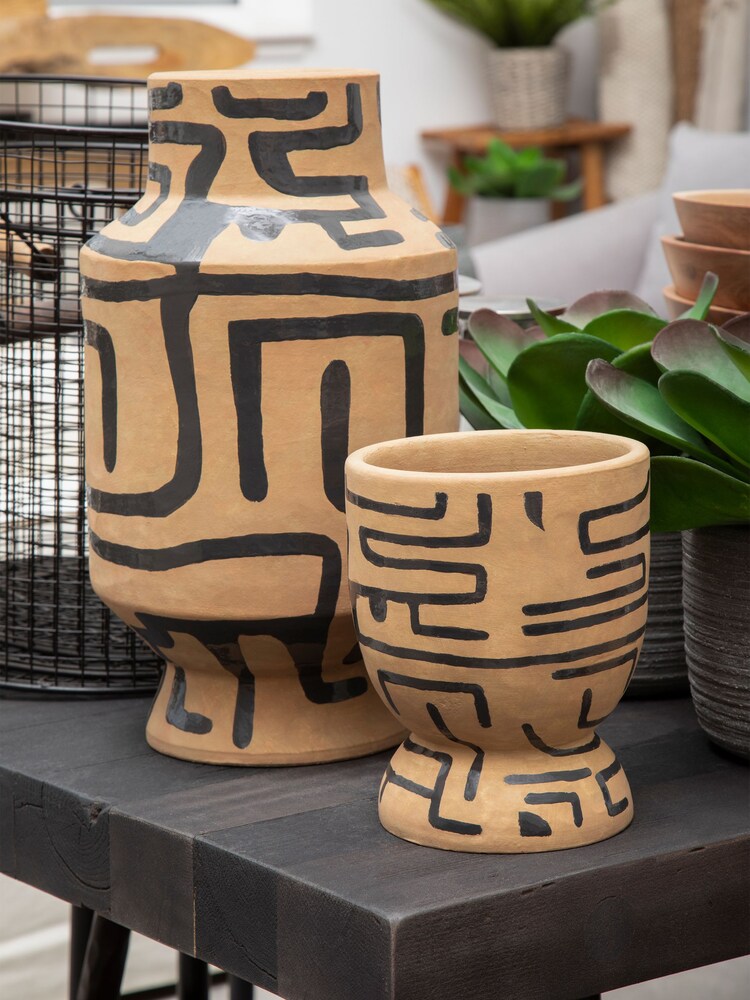 Fifty Five South Brown Barren Earthenware Vase - Image 1 of 6
