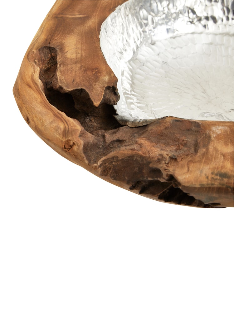 Fifty Five South Natural Seraya Teak Wood Bowl - Image 4 of 5