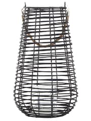 Interiors by Premier Black Lentigo Large Rattan Candle Holder - Image 1 of 6