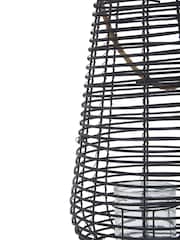 Interiors by Premier Black Lentigo Large Rattan Candle Holder - Image 6 of 6