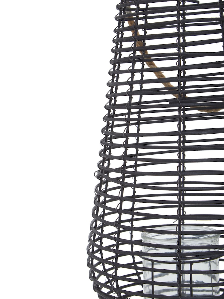Interiors by Premier Black Lentigo Large Rattan Candle Holder - Image 6 of 6