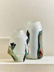 Fifty Five South White Hakan Glass Vase - Image 1 of 6