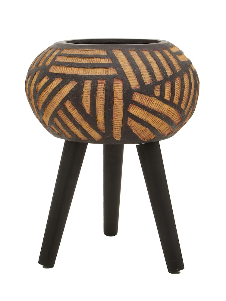Fifty Five South Black Darnell Tapered Planter - Image 1 of 6