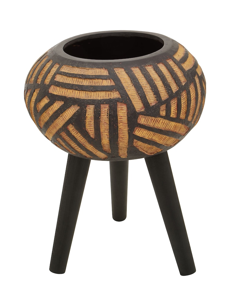 Fifty Five South Black Darnell Tapered Planter - Image 2 of 6