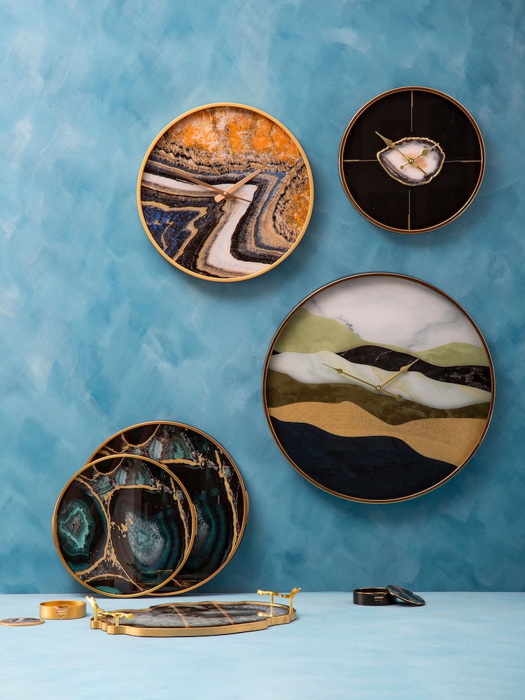 Interiors by Premier Black and Gold Celina Round Wall Clock - Image 1 of 6
