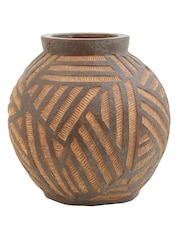 Fifty Five South Brown Darnell Round Planter - Image 3 of 6