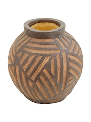 Fifty Five South Brown Darnell Round Planter - Image 4 of 6