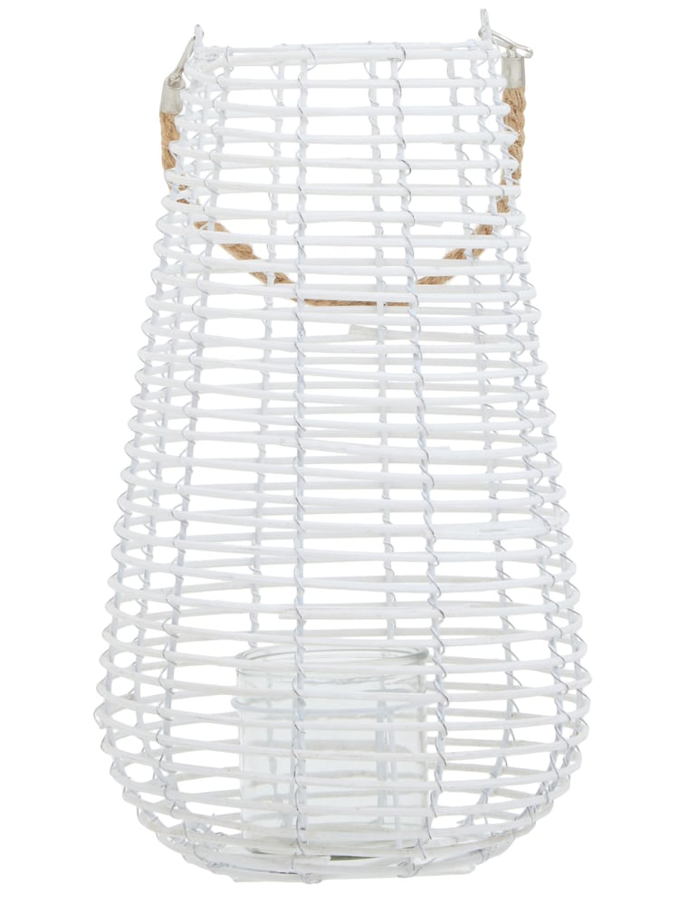 Interiors by Premier White Lentigo Large Rattan Lantern - Image 1 of 6