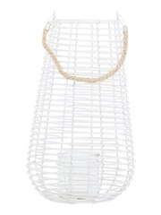 Interiors by Premier White Lentigo Large Rattan Lantern - Image 2 of 6