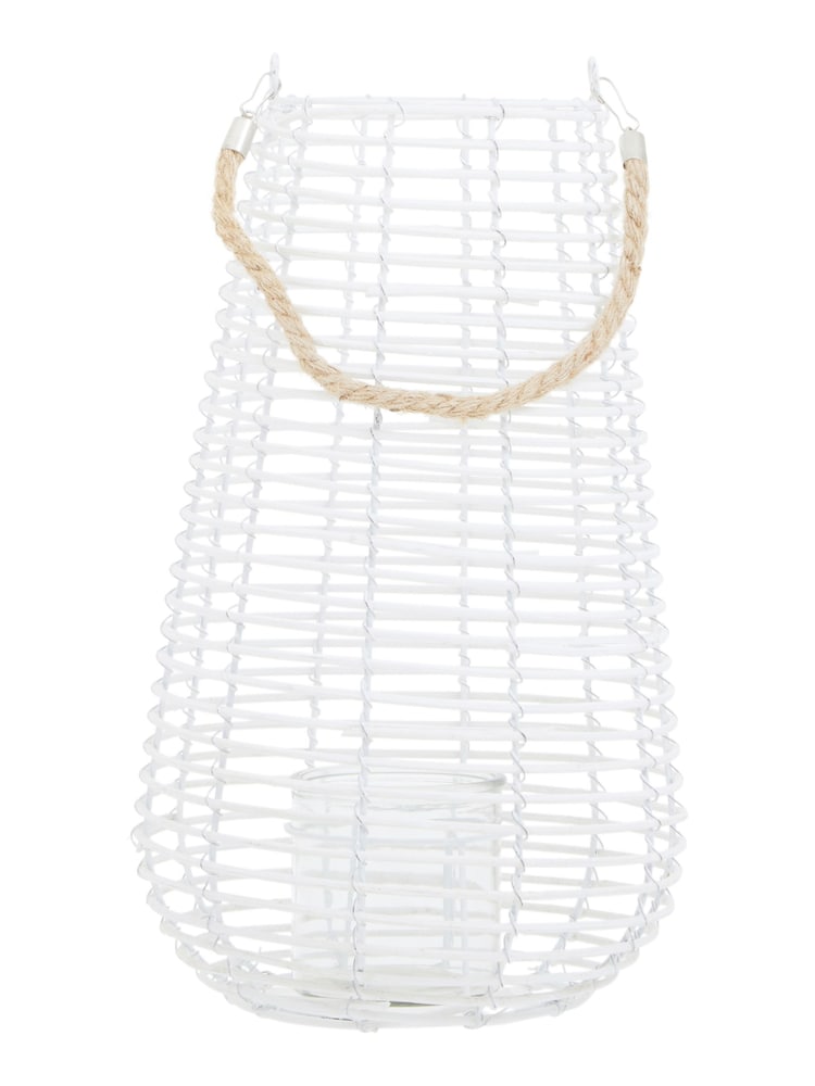 Interiors by Premier White Lentigo Large Rattan Lantern - Image 2 of 6