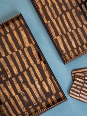 Interiors by Premier Black and Gold Celina Set Of 2 Rectangular Trays - Image 1 of 6