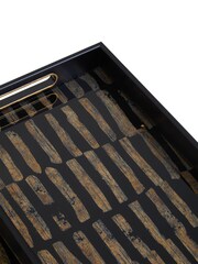 Interiors by Premier Black and Gold Celina Set Of 2 Rectangular Trays - Image 6 of 6