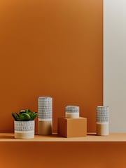 Interiors by Premier Black and White Jada Large Striped Vase - Image 2 of 6