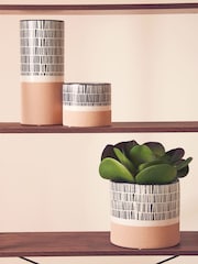 Interiors by Premier Black and White Jada Large Striped Vase - Image 5 of 6